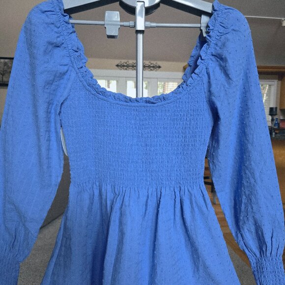 NWT Hill House Home sz XS Norah The Nap Dress smocked hydrangea blue w / pockets - Picture 3 of 7